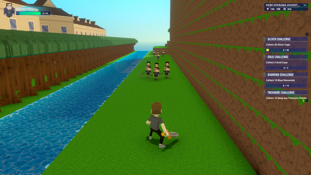 A group of Barbarian enemies blocking the forest path to the Arima area in the Kobe metaverse project "kodiad" on The Sandbox.