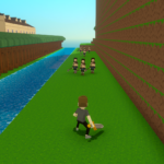 A group of Barbarian enemies blocking the forest path to the Arima area in the Kobe metaverse project "kodiad" on The Sandbox.