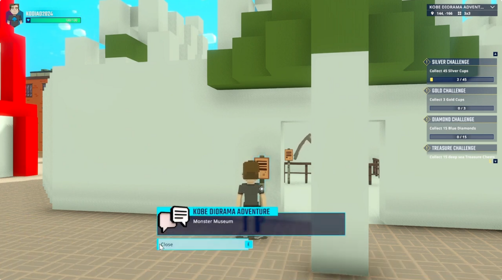Visiting the Monster Museum in Meriken Park is one of the essential things to do for players exploring the Kobe metaverse and its voxel art.